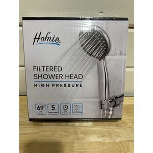 Hofnie High Pressure Filtered Handheld Shower Head 5 Spray Stainless Steel
